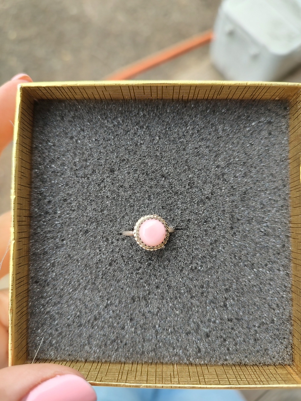 Native Pink Conch Sterling Silver Ring